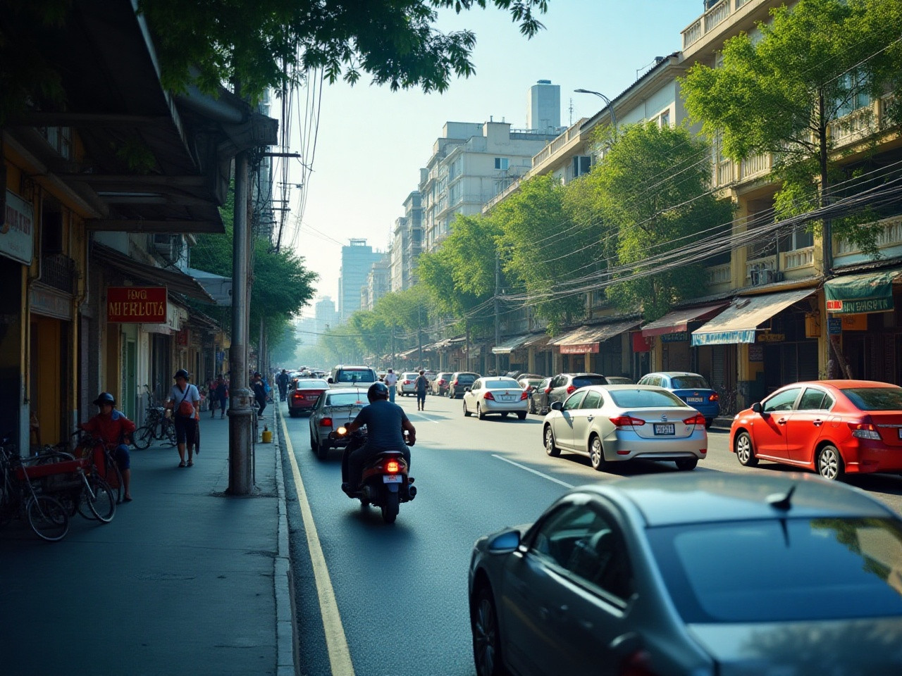 Biển báo cấm đỗ xe trên đường phố, minh họa lỗi đỗ xe sai quy định và các mức phạt mới