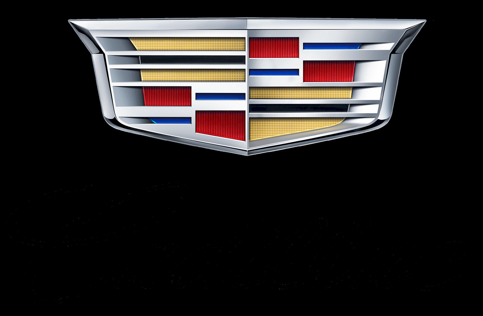 Biểu tượng Cadillac với huy hiệu quý tộc và vòng nguyệt quế