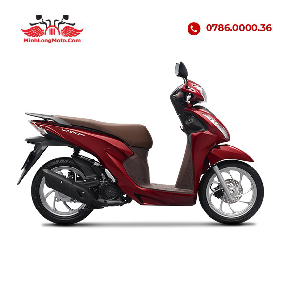 Chiếc Honda Vision 2024 phiên bản Cao cấp màu đỏ đen, phù hợp thị trường Thanh Hóa