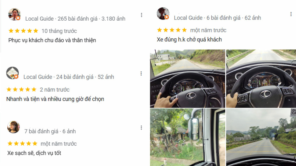 Đánh giá tích cực từ khách hàng về nhà xe Hoàng Công