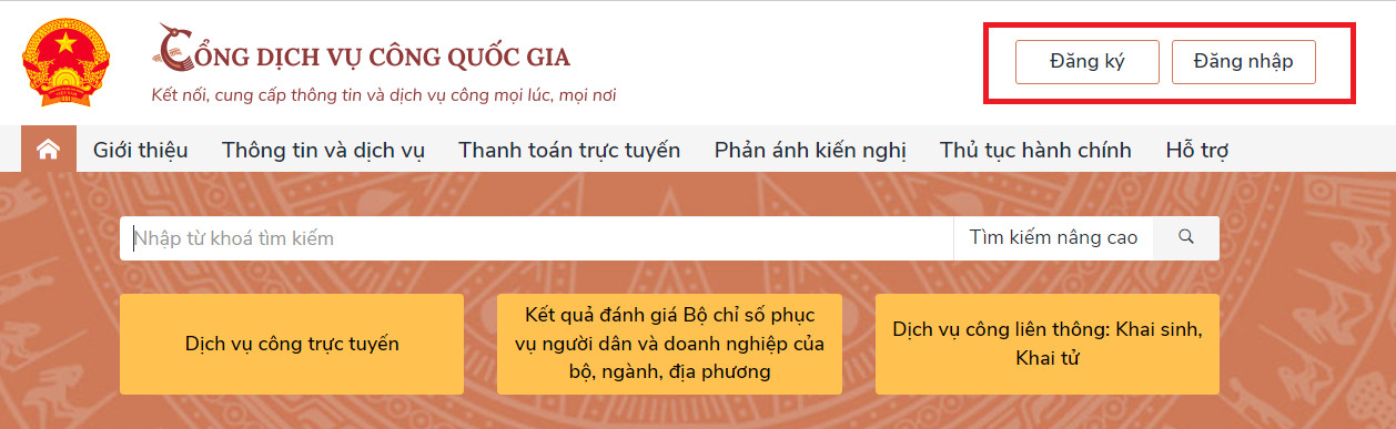 Giao diện Cổng Dịch vụ công quốc gia khi làm lại bằng lái xe máy