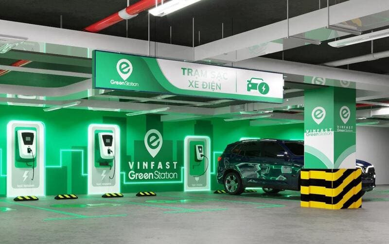 Hệ thống trạm sạc điện xanh của VinFast