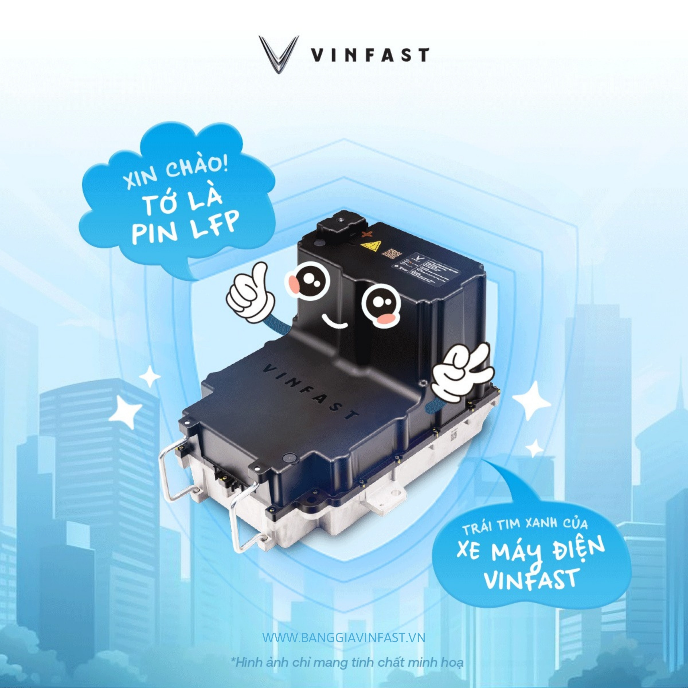 Hình ảnh pin LFP chất lượng cao dành cho xe máy điện VinFast Evo 200, quyết định đến giá pin xe máy điện VinFast Evo 200