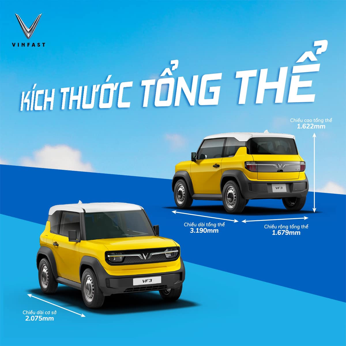 Mẫu xe hơi mini 4 chỗ VinFast VF3 màu xanh tại triển lãm
