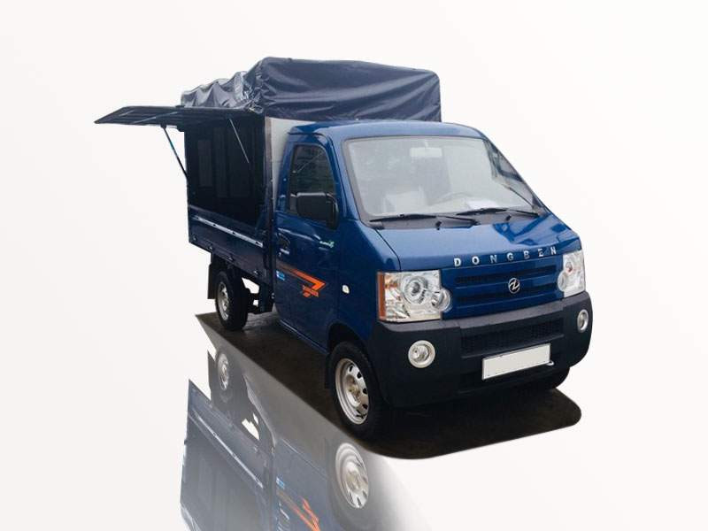 Mẫu xe tải Dongben 810kg thùng bạt cánh dơi, tiện lợi cho hoạt động bán hàng lưu động và vận chuyển