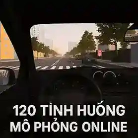 Một người lái xe đang thực hành thi mô phỏng 120 câu hỏi, cũng là một phần quan trọng bên cạnh 600 câu hỏi lái xe b1
