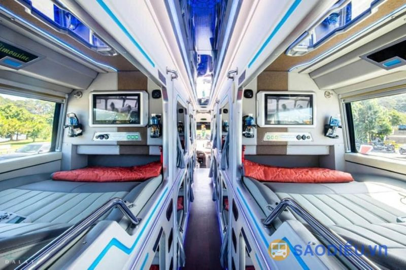 Nội thất xe giường nằm Cabin VIP Quang Dũng với tiện nghi hiện đại