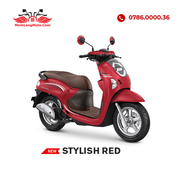 Phiên bản Honda Scoopy Stylish 2025 màu đỏ nhám, sử dụng khóa Smartkey