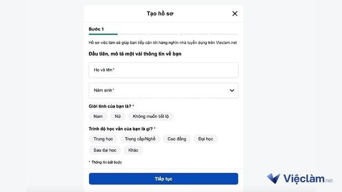 Tạo hồ sơ xin việc đơn giản