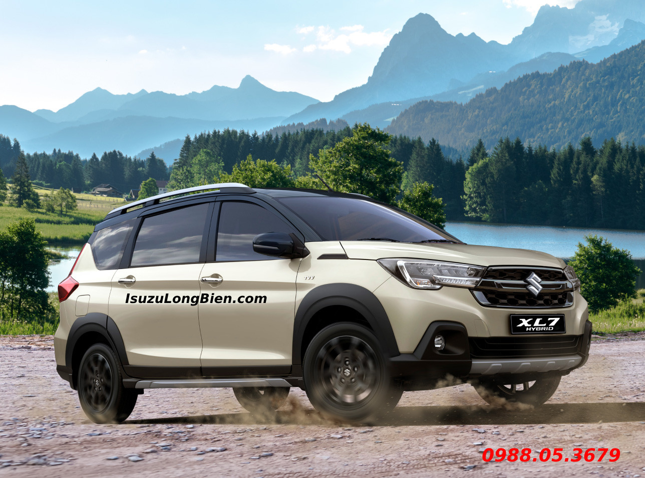 Xe ô tô Suzuki 7 chỗ XL7 Hybrid màu trắng