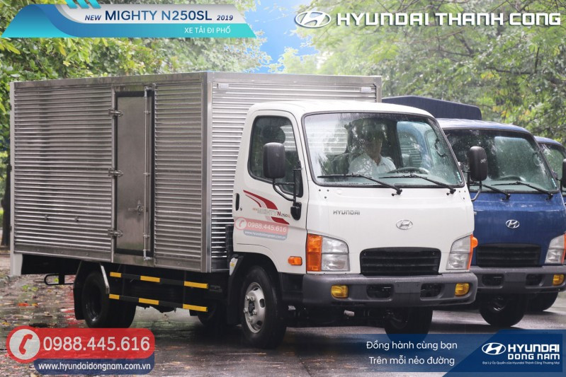Xe tải Hyundai N250SL 2.5 tấn với thiết kế thùng kín chắc chắn