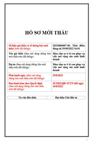Top 5 Mẫu Hồ Sơ Mời Thầu Sửa Chữa Xe Ô Tô Chuyên Nghiệp Dành Cho Garage